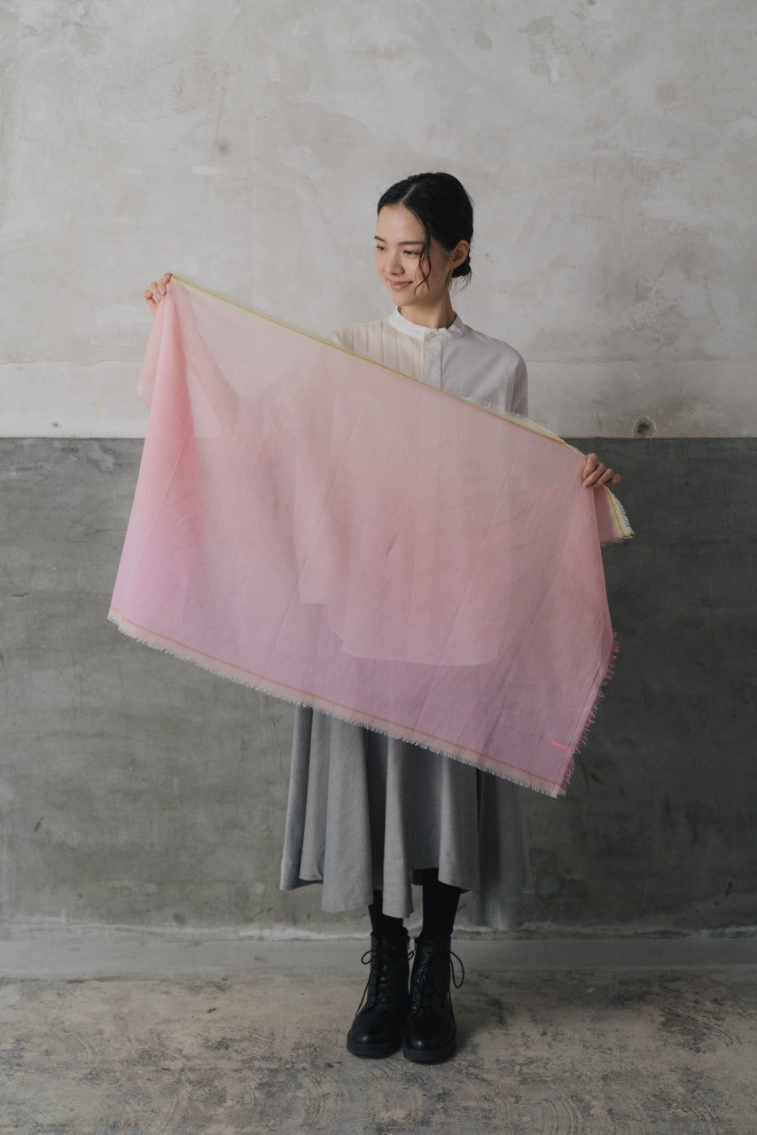 極細コットン播州織ストール Sサイズ col:ピンク(PEPK) – POLS