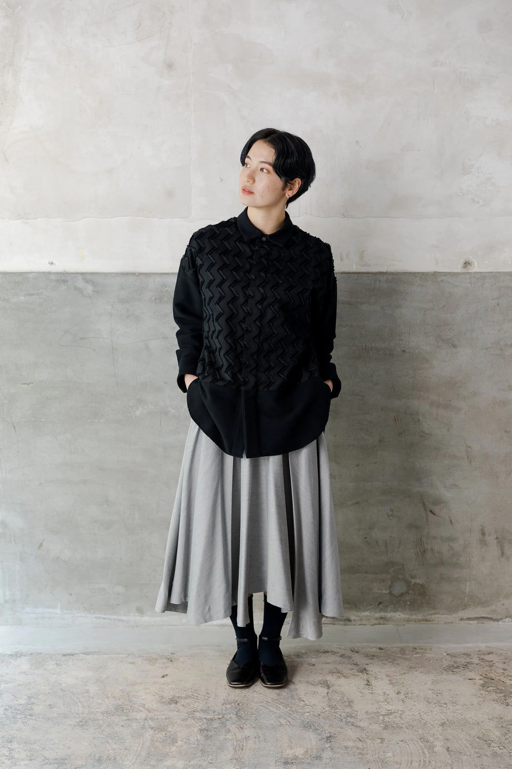 -KIRAMEKI- ネルシャツ col:ブラック