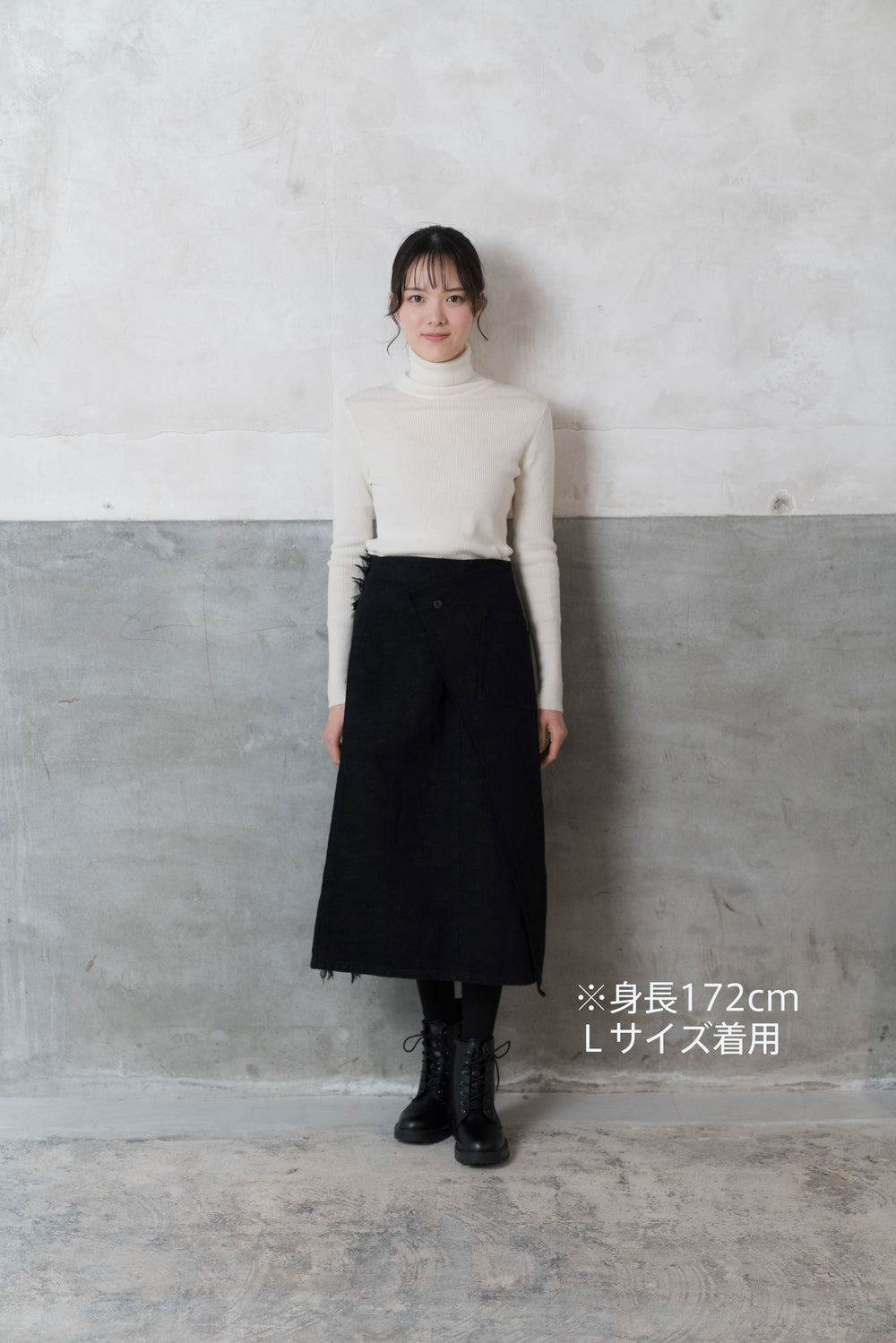 -Sazanami- デニムスカート col:ブラック