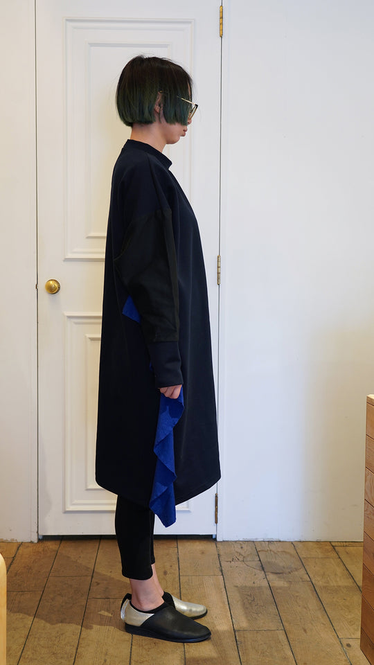 バイカラーワンピース col:ブラック