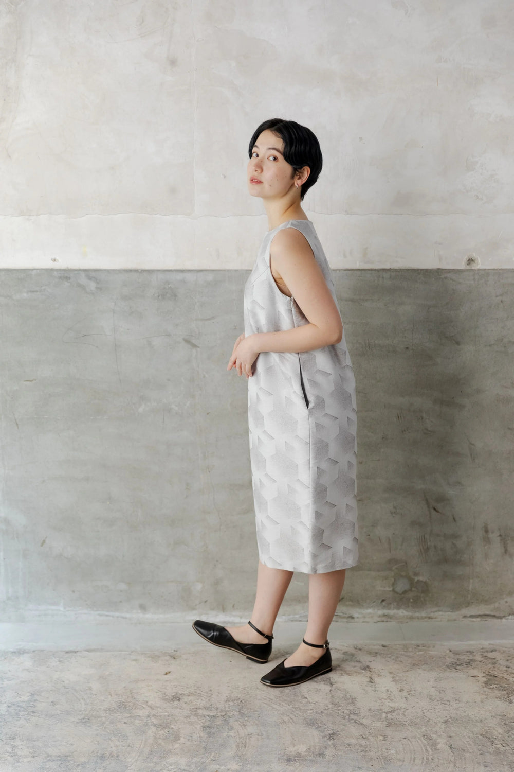 ノースリーブワンピース col:グレイ