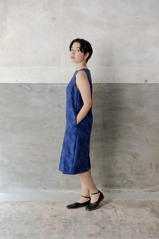 ノースリーブワンピース col:ネイビー
