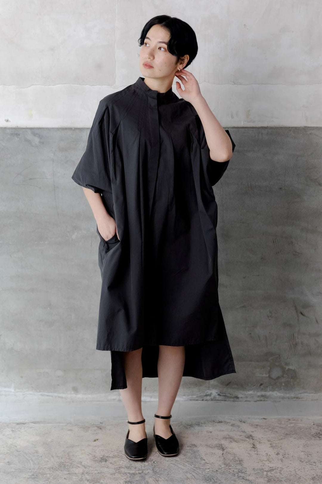 キャピタル　KAPITAL シャツワンピ　薄ジャケット　炭黒　コンチョ SUN- シャツワンピース col:チャコール – POLS