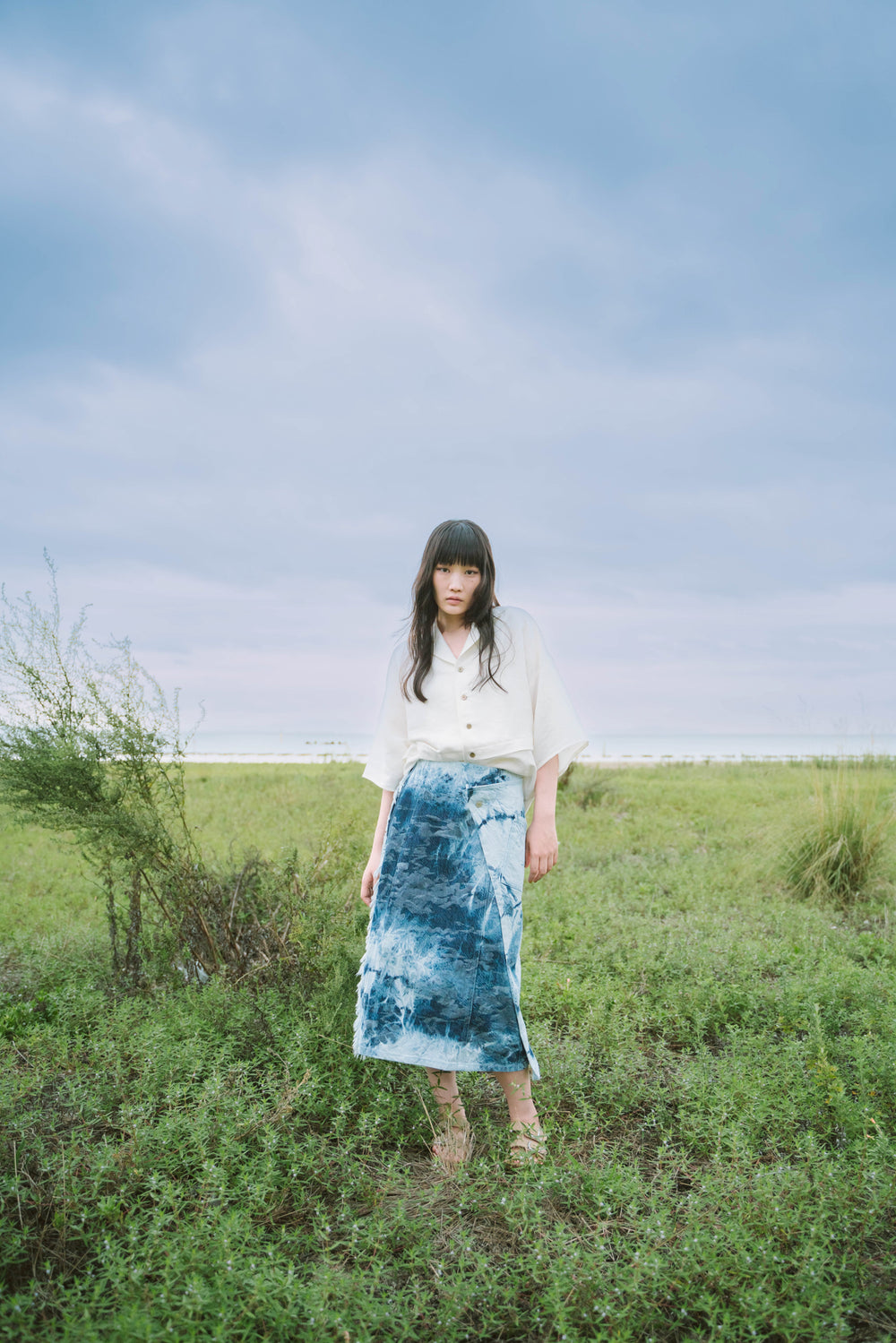 -Sazanami- デニムスカート col:タイダイ