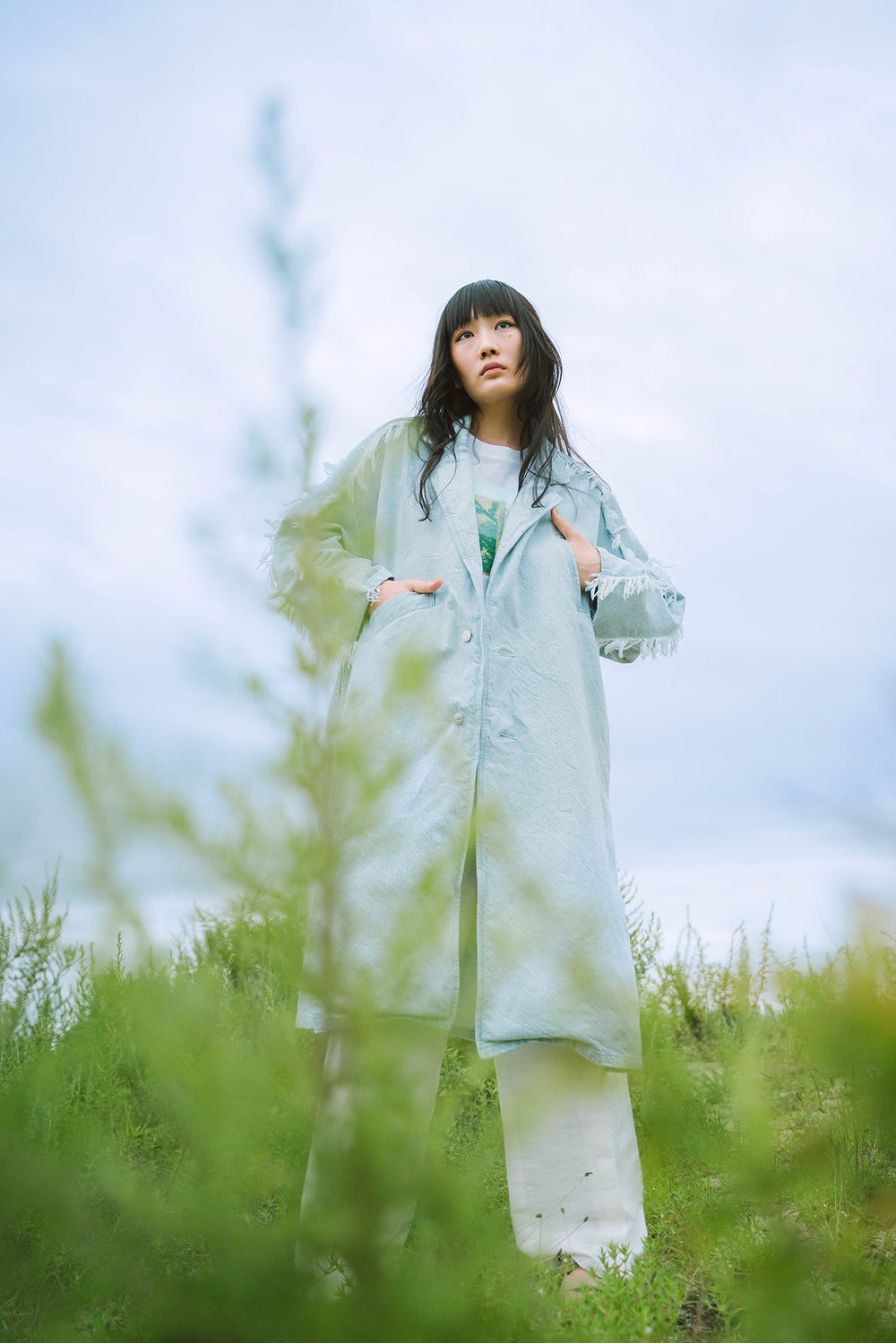 -Sazanami- デニムコート col:アイスブリーチ