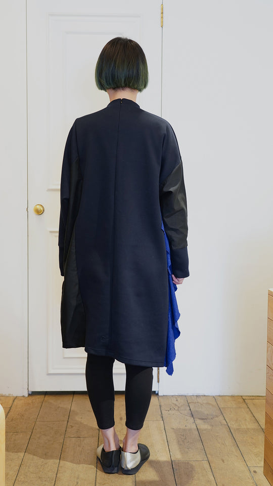 バイカラーワンピース col:ブラック