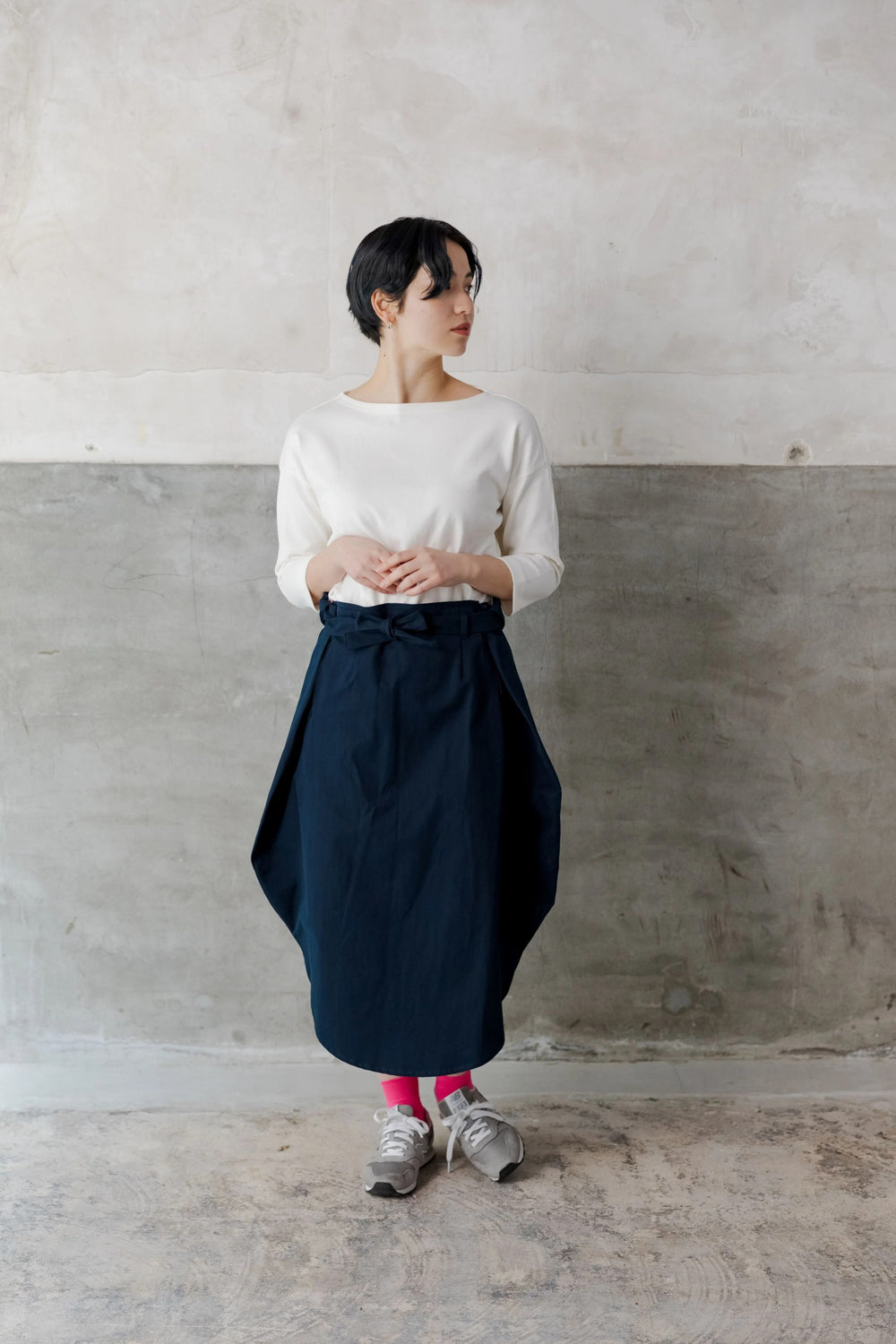 -ROUND- スカート col:ネイビー