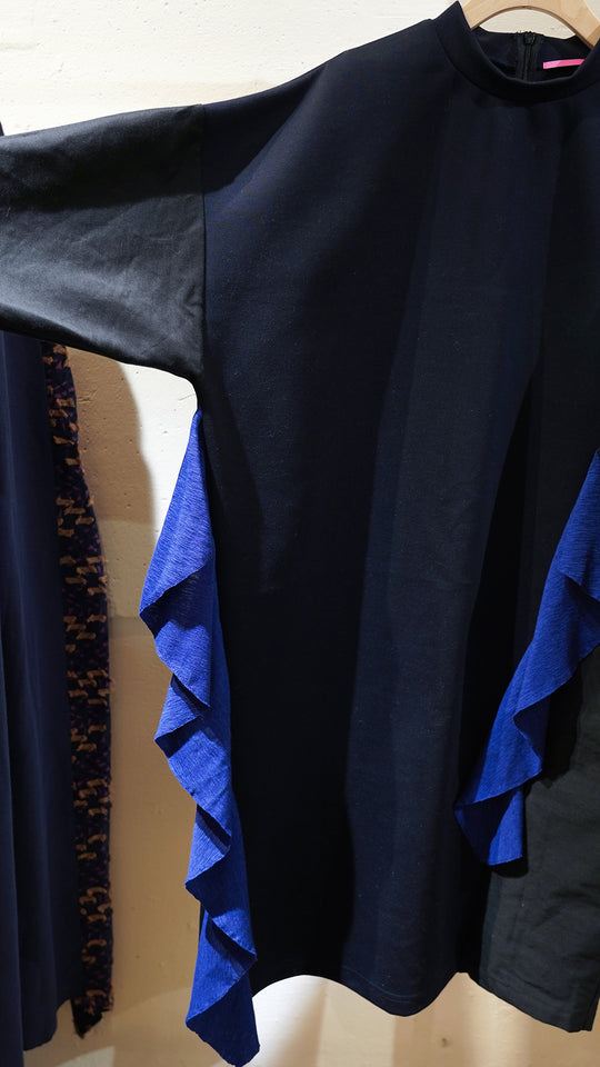 バイカラーワンピース col:ブラック