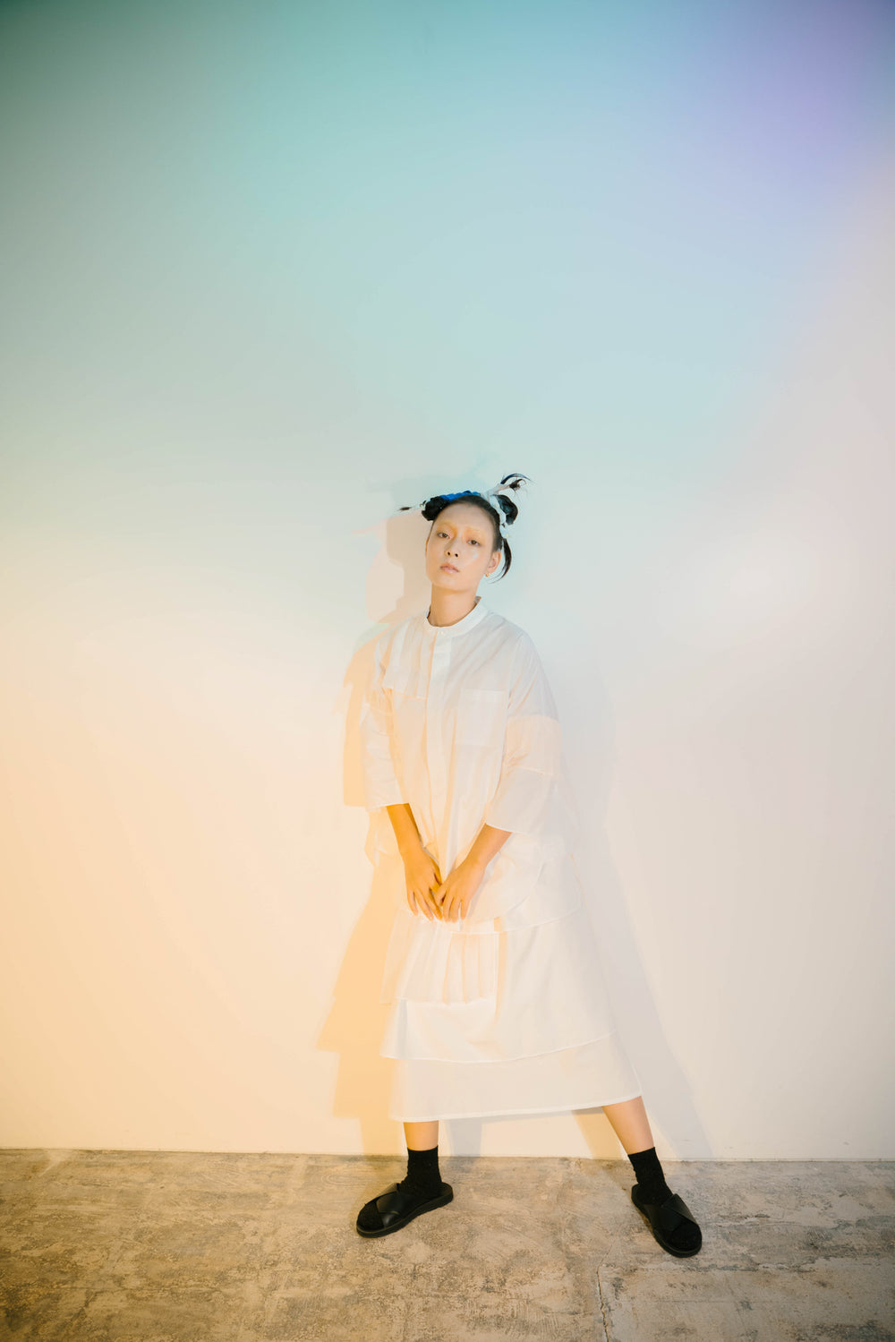 プリーツシャツ col:ホワイト