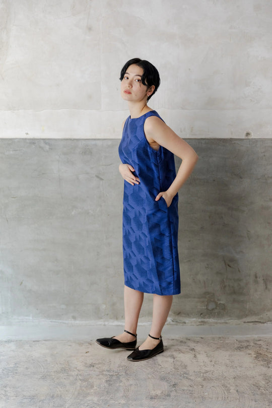 ノースリーブワンピース col:ネイビー