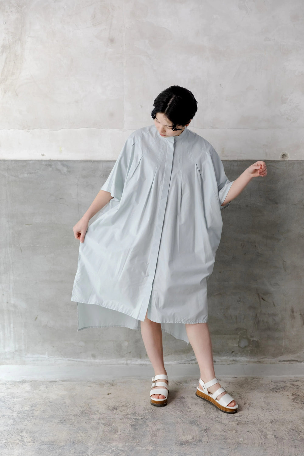 -SUN- シャツワンピース col:サックス