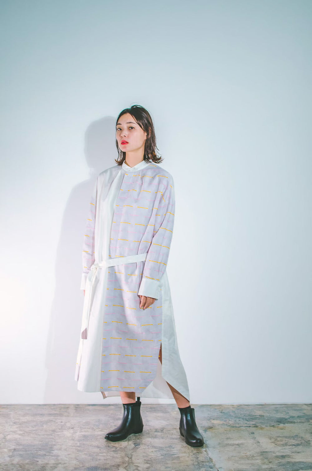 -SANKAKU-YANE- シャツワンピース col:ホワイト