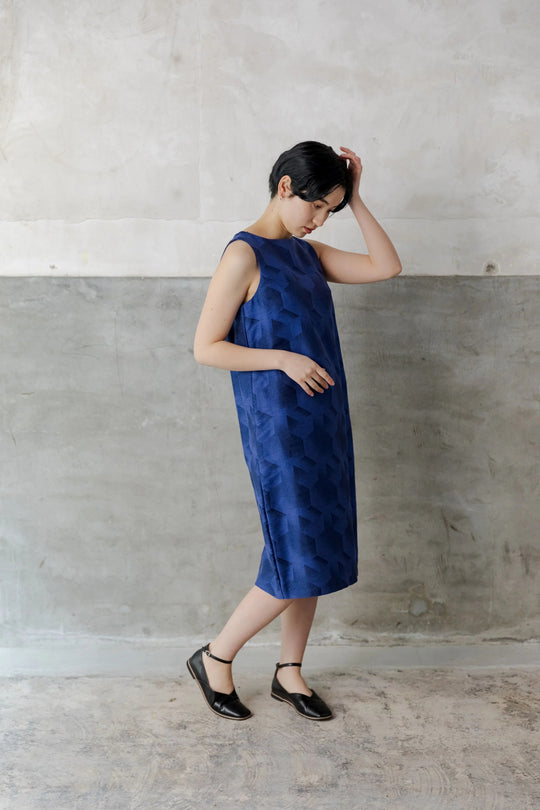 ノースリーブワンピース col:ネイビー