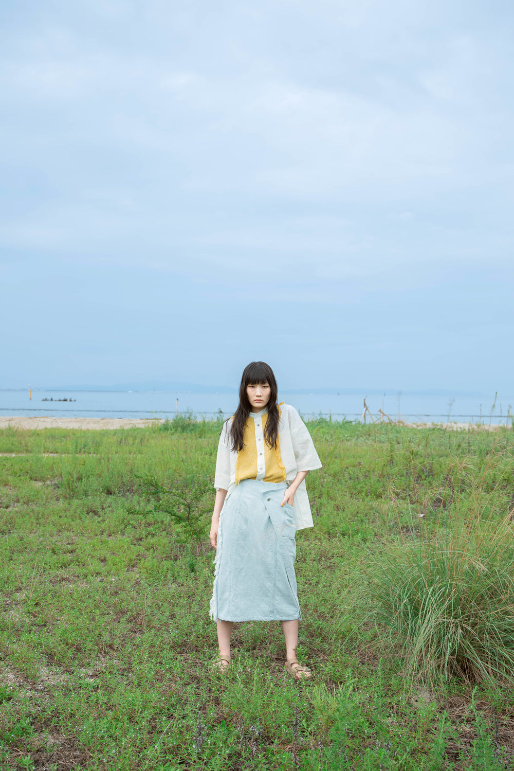 -Sazanami- デニムスカート col:アイスブリーチ