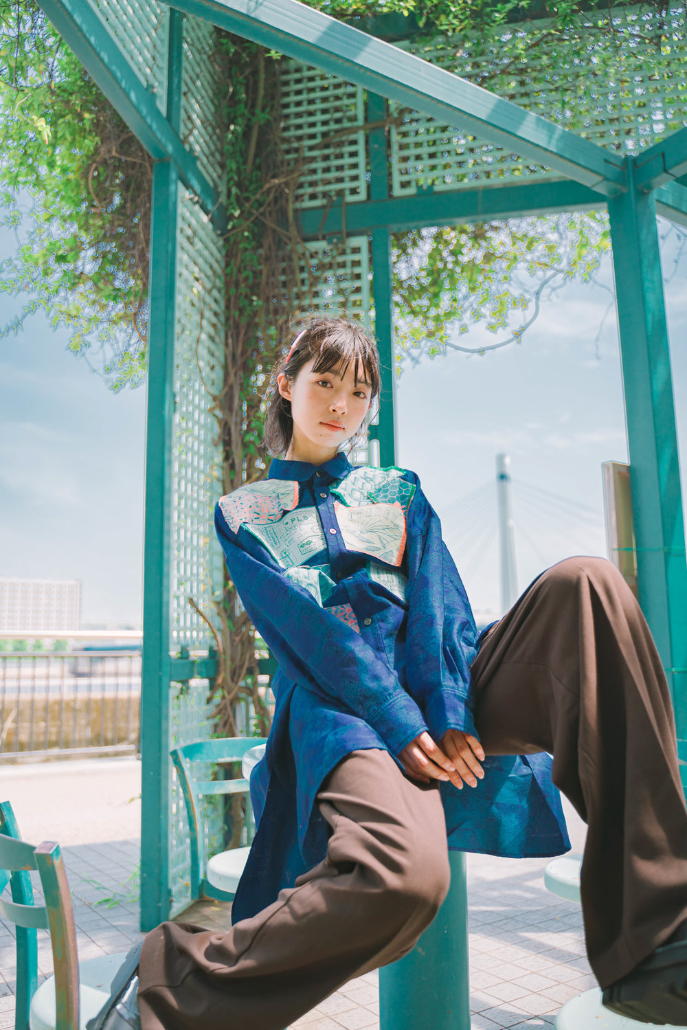 -Souvenir- シャツ col:ブルー