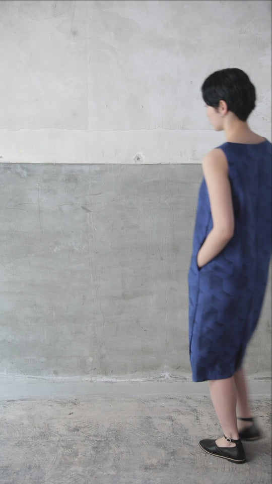 ノースリーブワンピース col:ネイビー