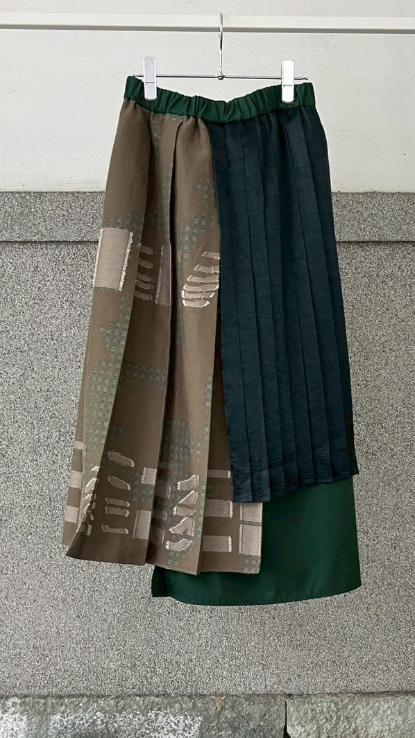 -Hidden Gingham-　スカート　col:グリーン