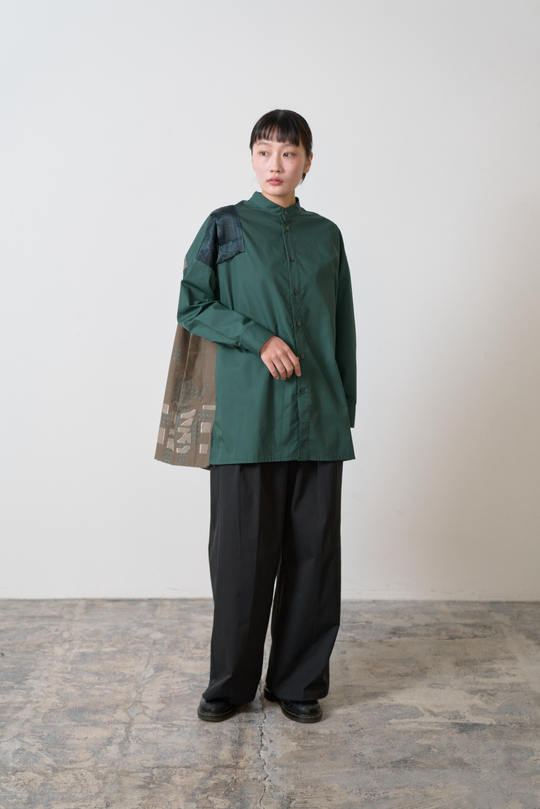 -Hidden Gingham-　シャツ　col:グリーン