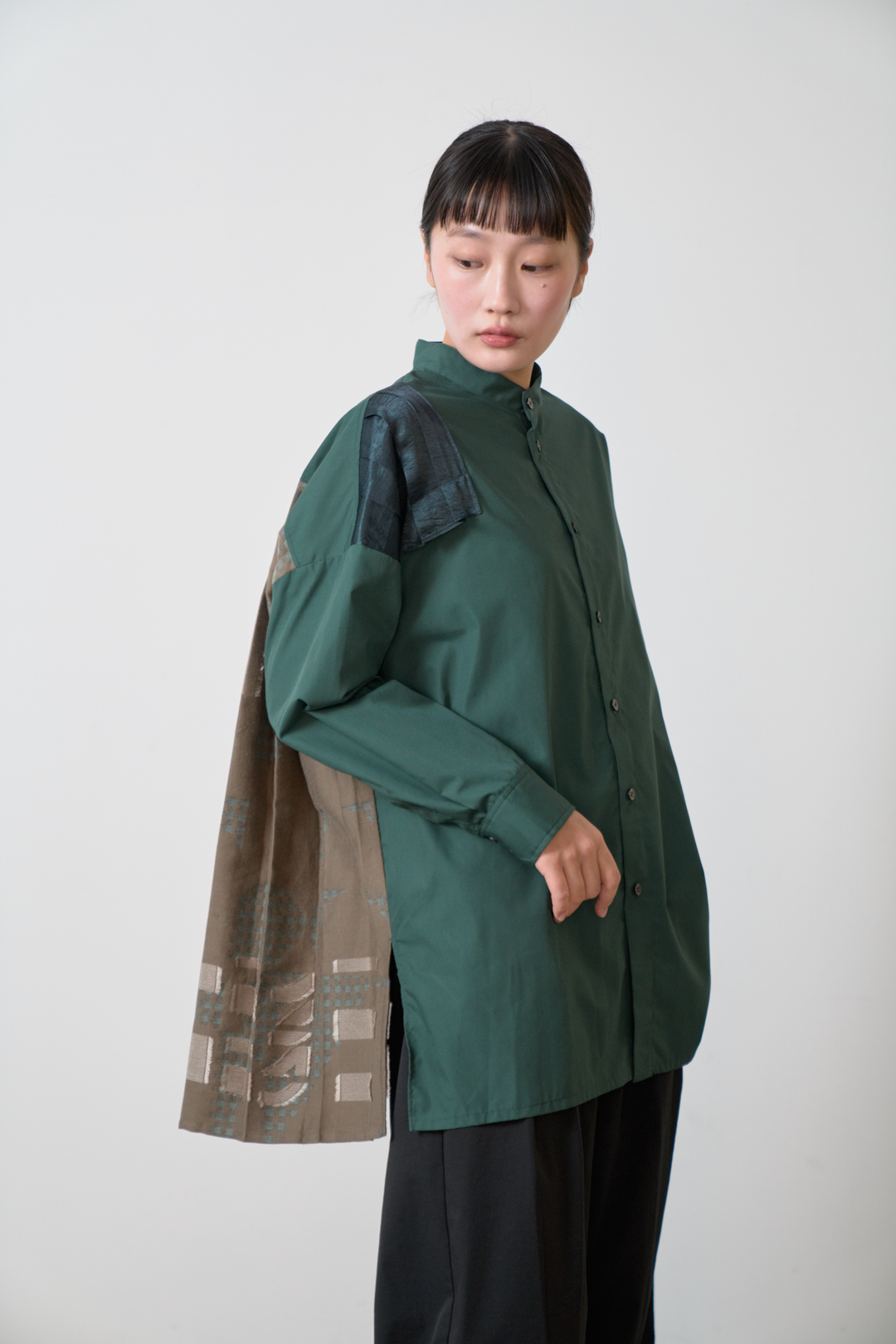 -Hidden Gingham-　シャツ　col:グリーン