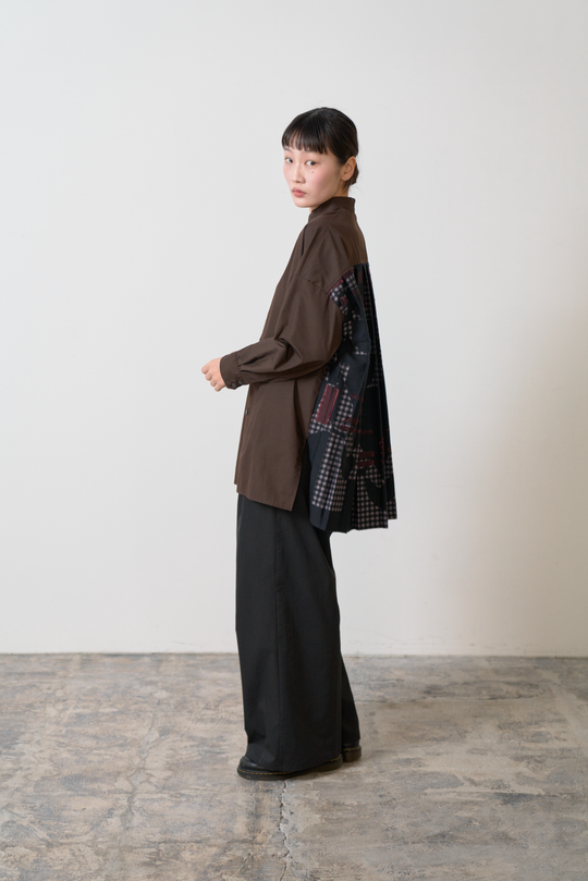 -Hidden Gingham-　シャツ　col:ブラック