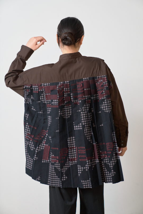 -Hidden Gingham-　シャツ　col:ブラック