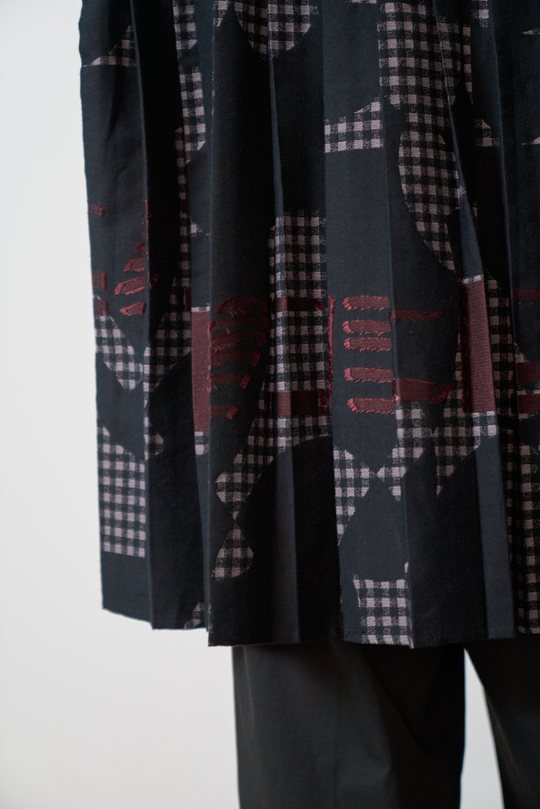 -Hidden Gingham-　シャツ　col:ブラック