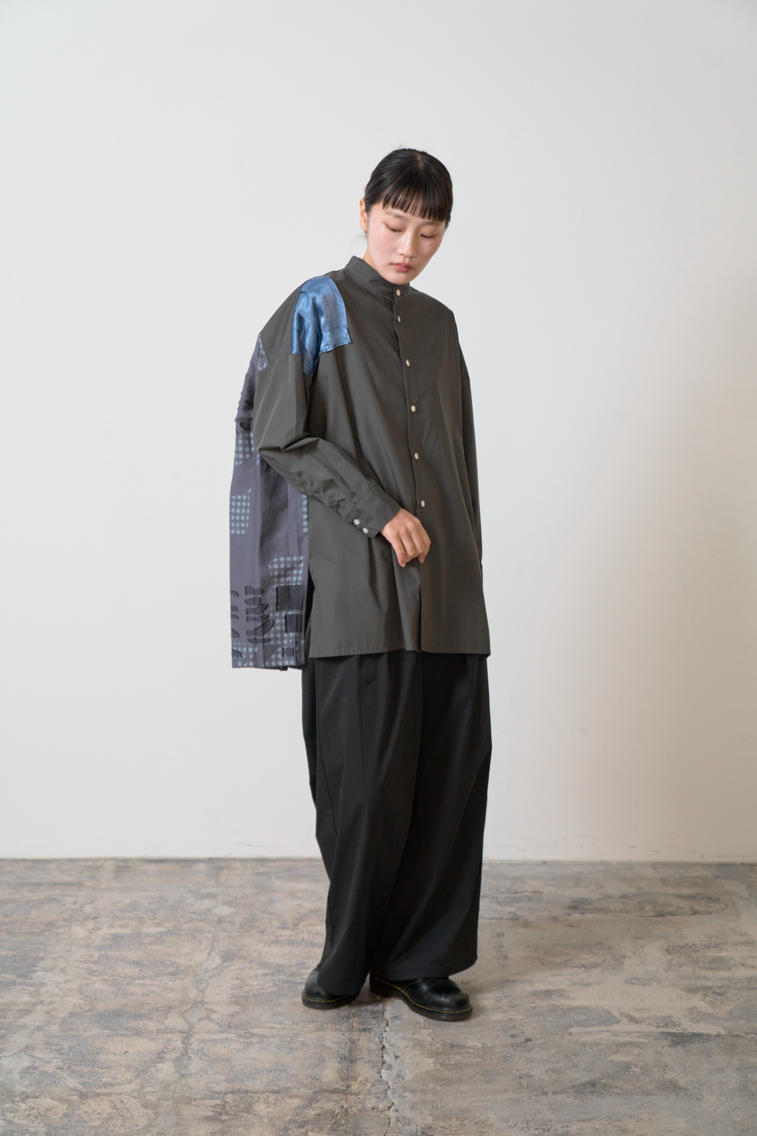 -Hidden Gingham-　シャツ　col:グレー