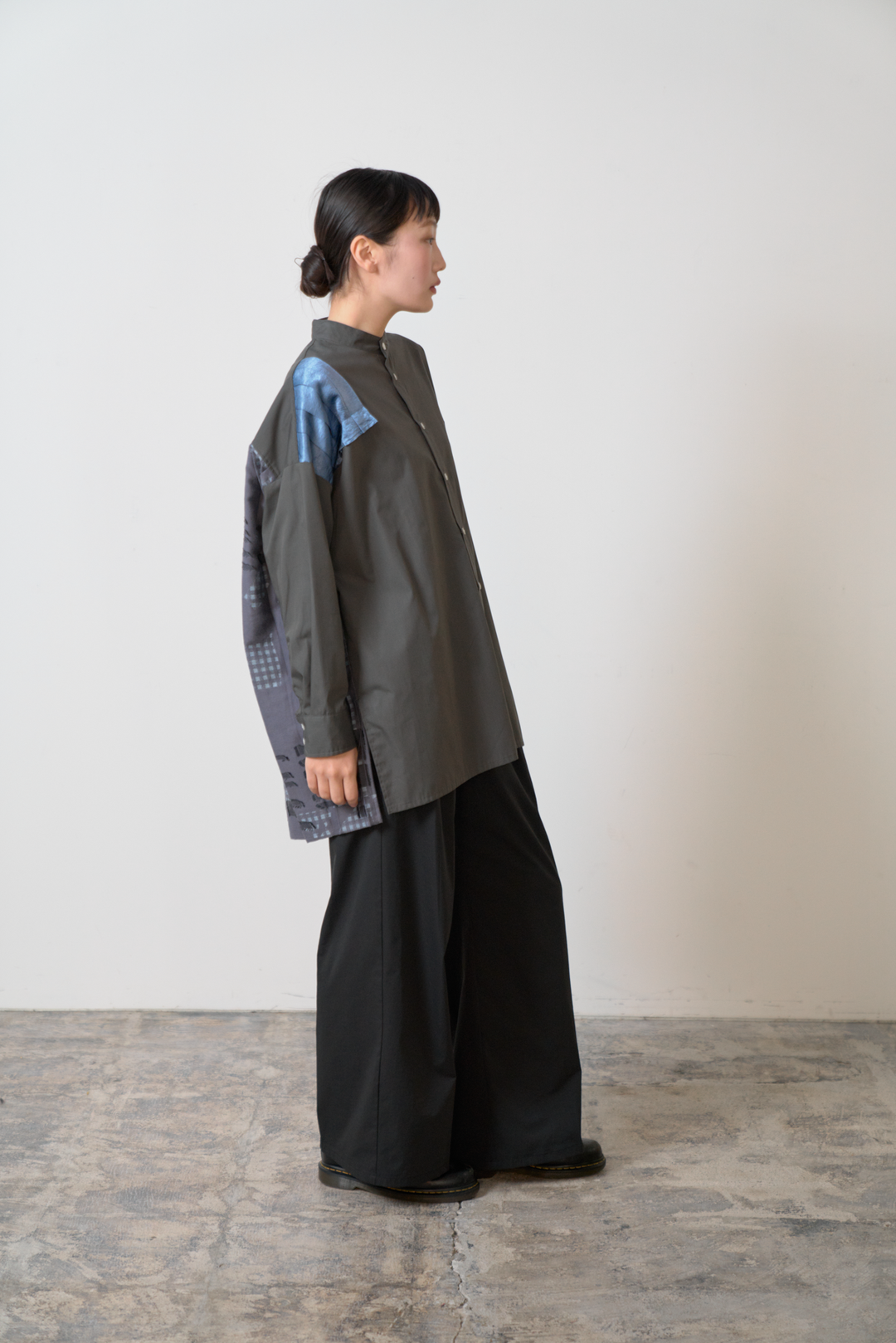 -Hidden Gingham-　シャツ　col:グレー