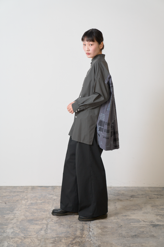 -Hidden Gingham-　シャツ　col:グレー