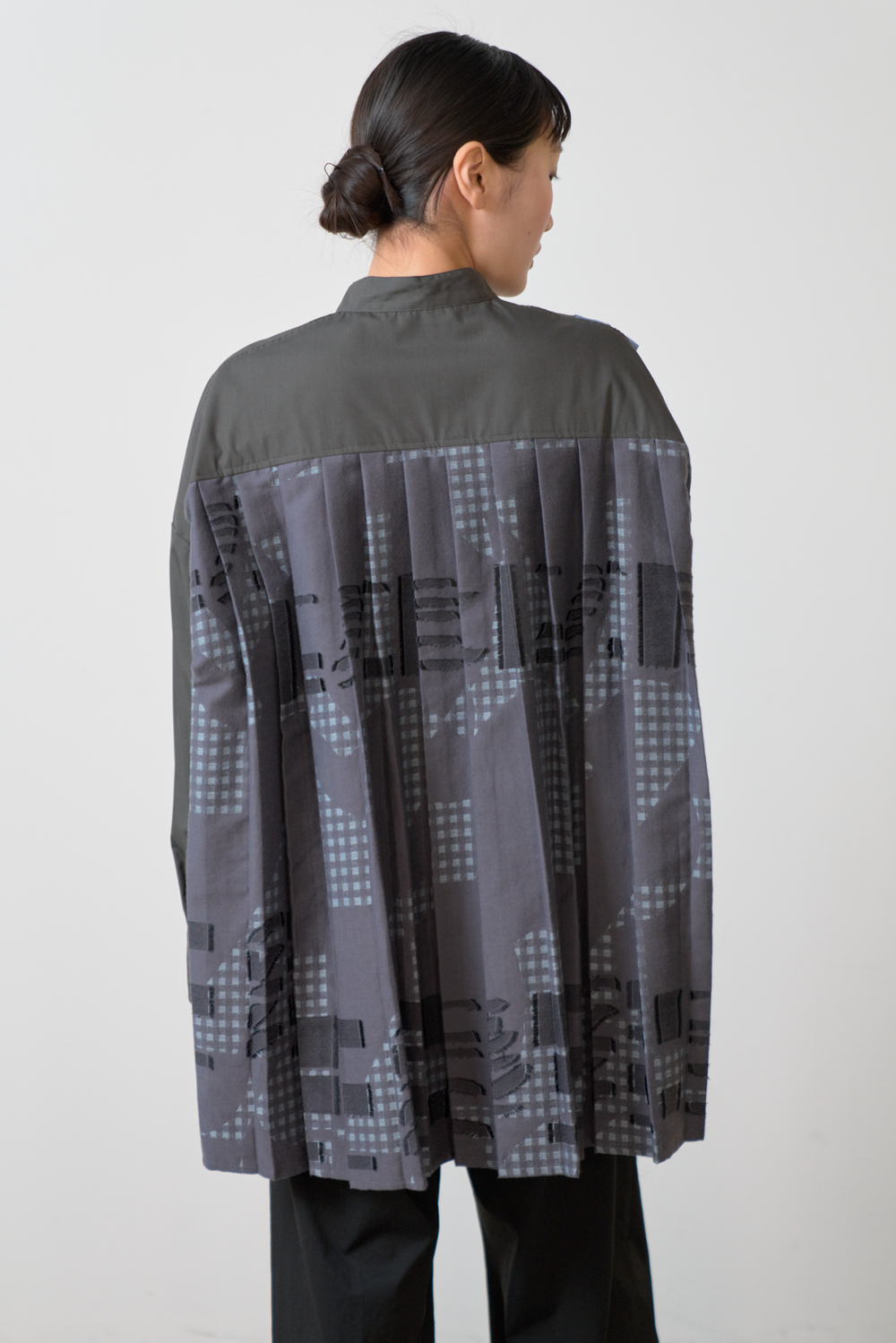 -Hidden Gingham-　シャツ　col:グレー