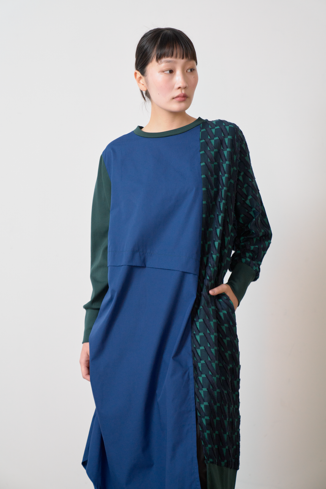 -Diagonal-　ワンピース　col:ネイビー