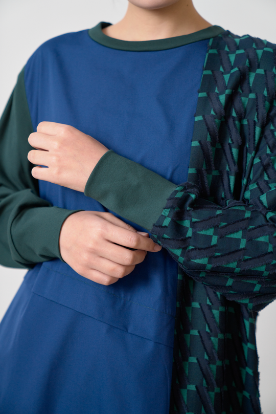 -Diagonal-　ワンピース　col:ネイビー