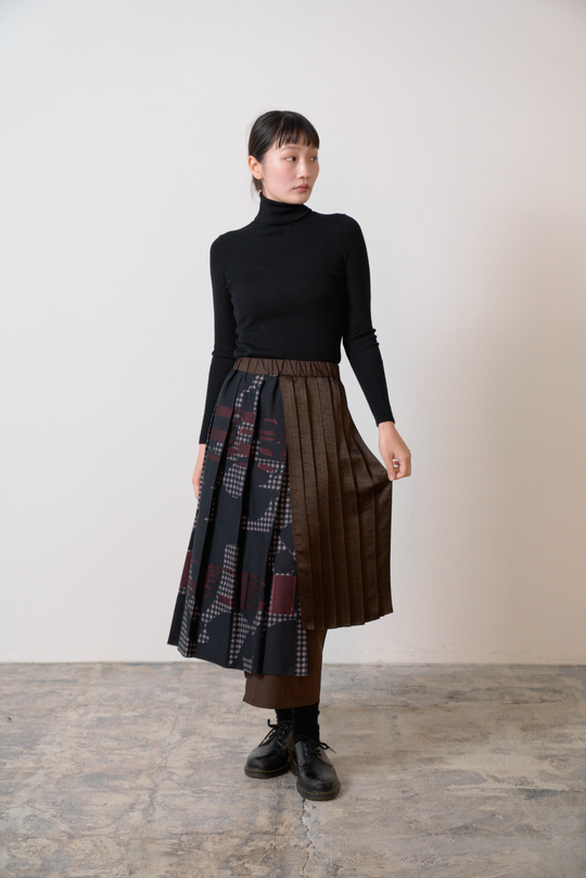 -Hidden Gingham-　スカート　col:ブラック