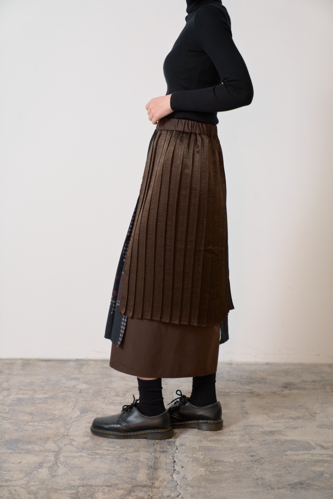 -Hidden Gingham-　スカート　col:ブラック