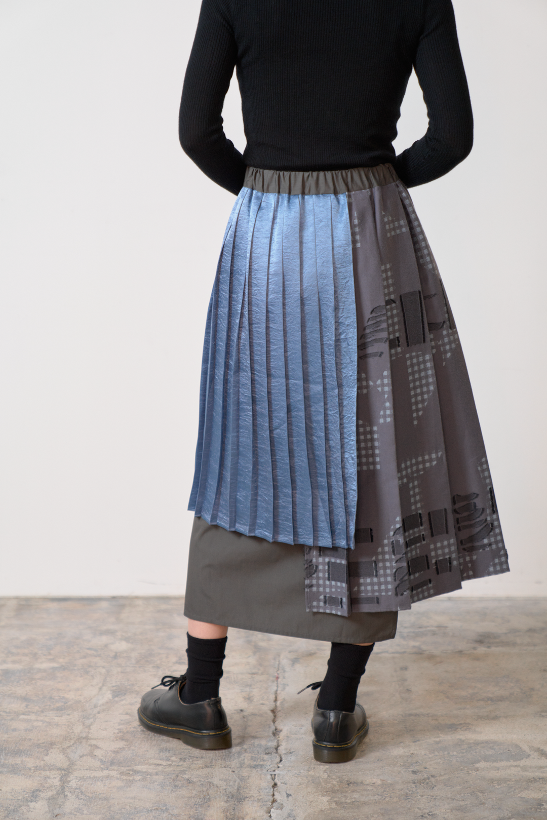 -Hidden Gingham-　スカート　col:グレー