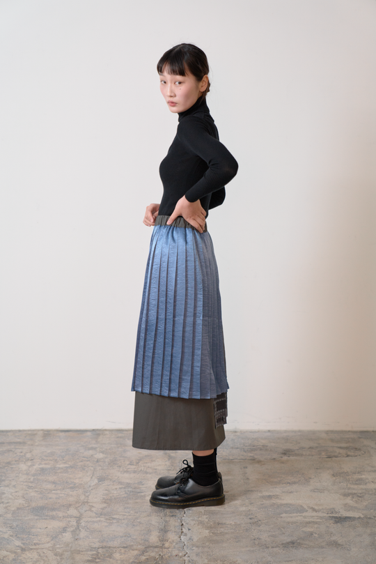 -Hidden Gingham-　スカート　col:グレー