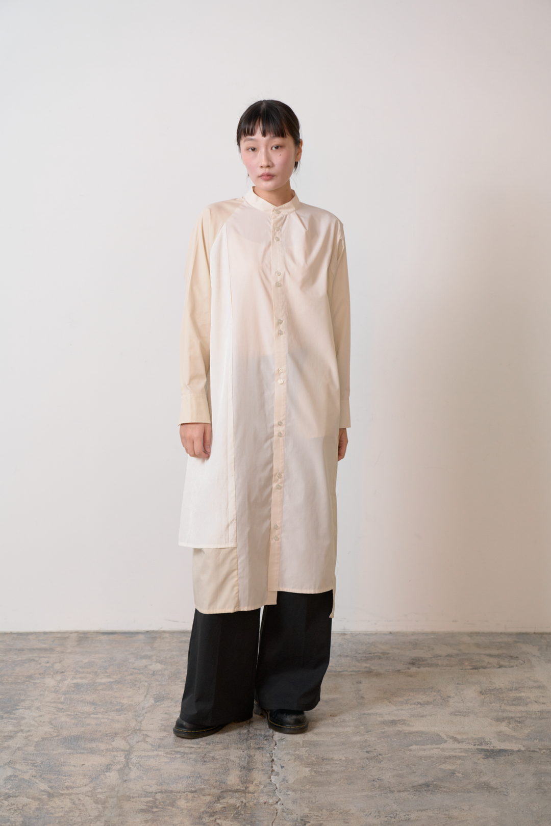 -TWIN BUTTON-　シャツワンピース　col:ベージュ