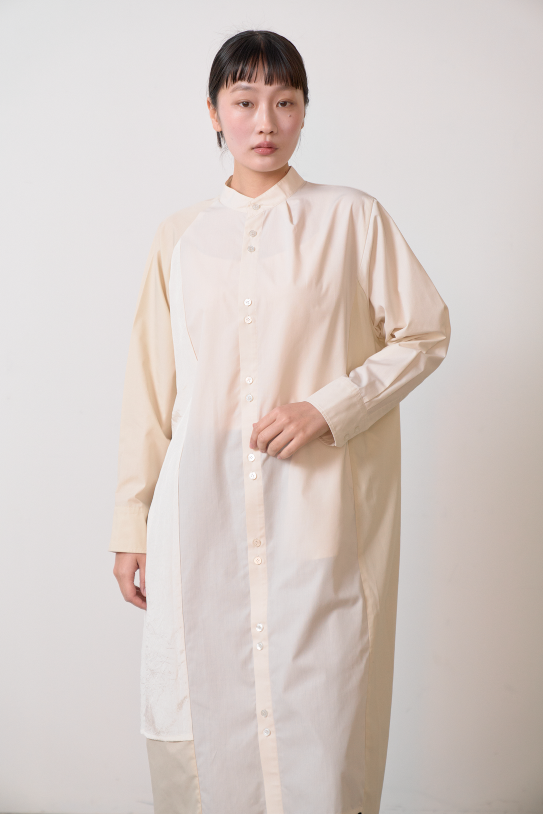 -TWIN BUTTON-　シャツワンピース　col:ベージュ