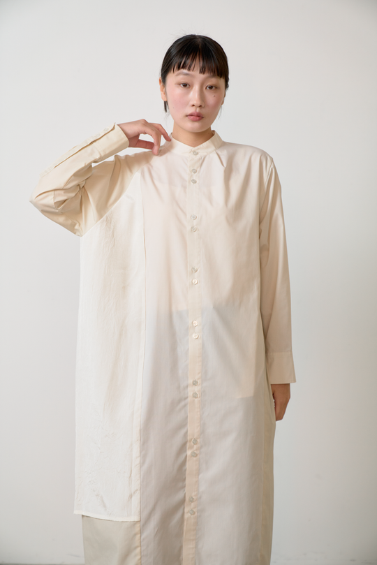 -TWIN BUTTON-　シャツワンピース　col:ベージュ