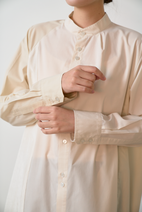 -TWIN BUTTON-　シャツワンピース　col:ベージュ