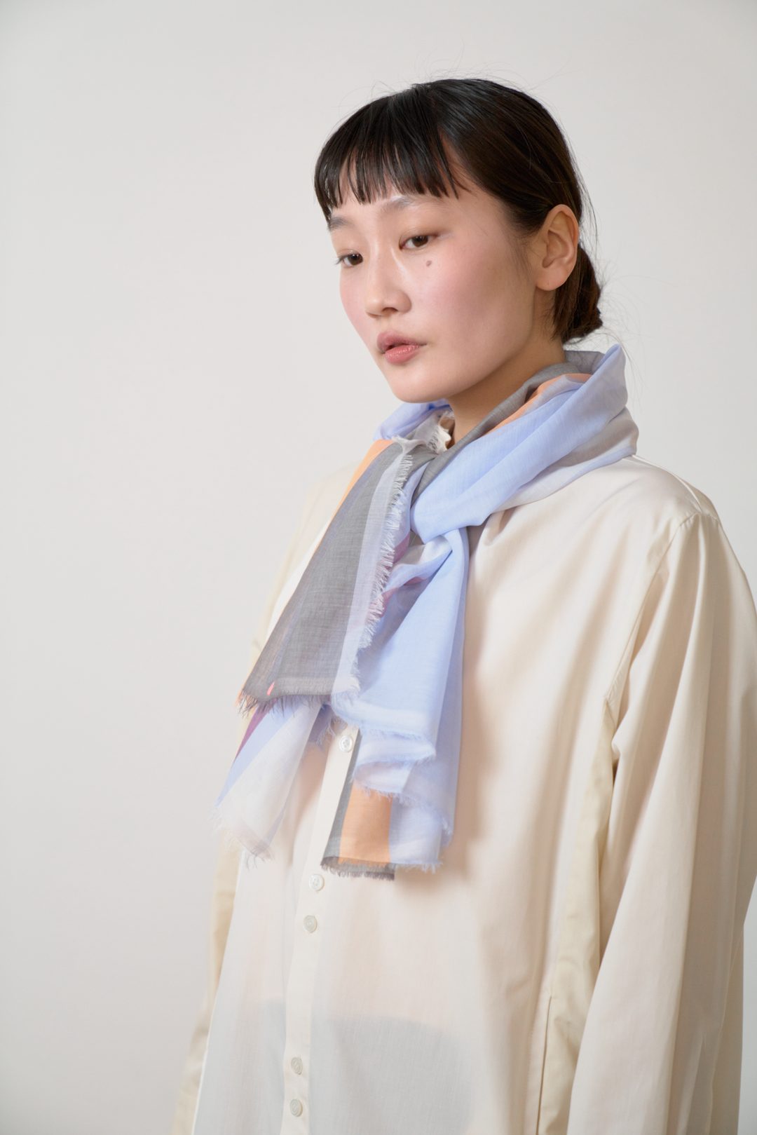 極細コットン播州織ストール　Sサイズ　col:ラベンダー(LVN)