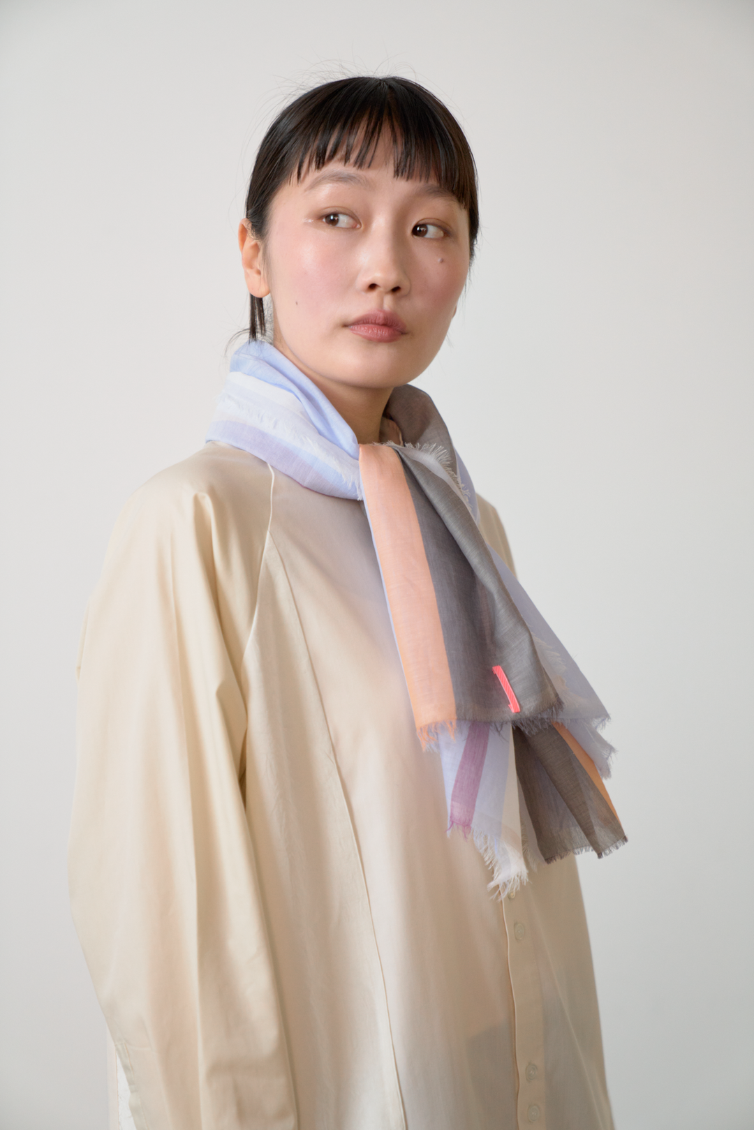 極細コットン播州織ストール　Sサイズ　col:ラベンダー(LVN)