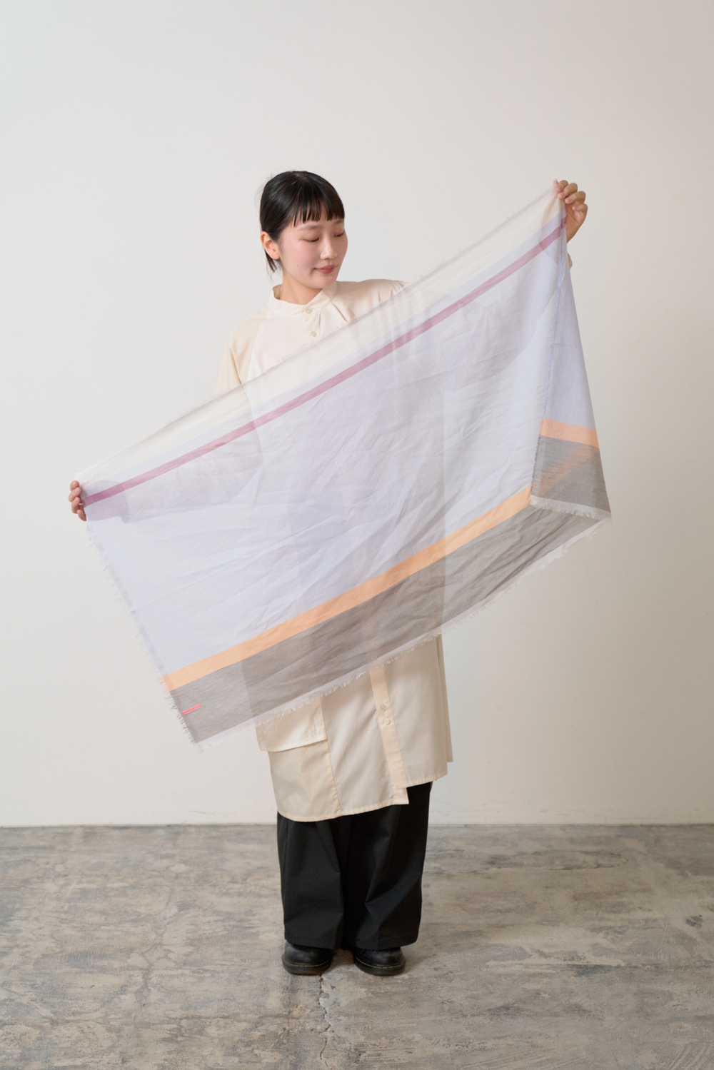 極細コットン播州織ストール　Sサイズ　col:ラベンダー(LVN)