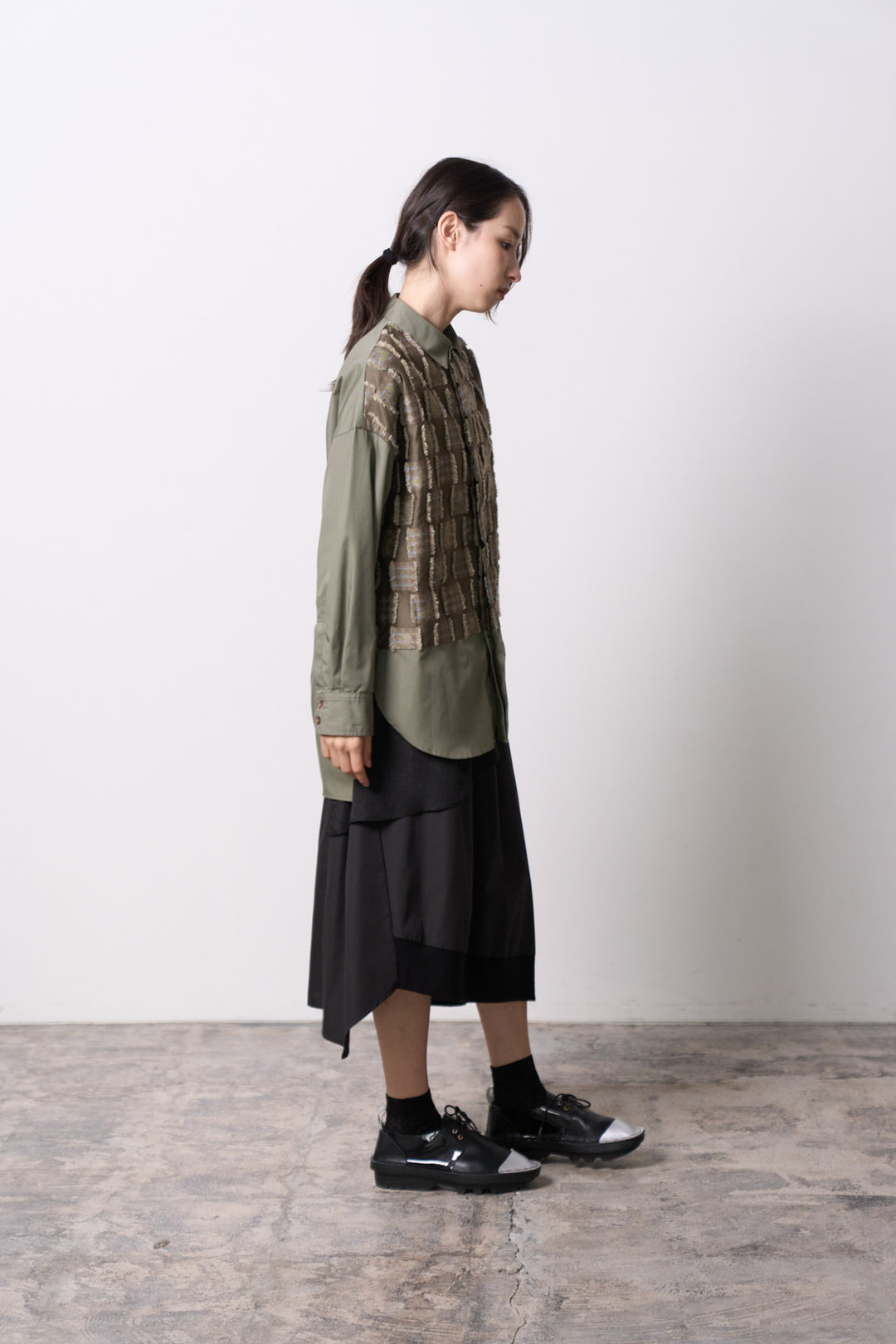 -Forest Check-　シャツ　col:カーキ