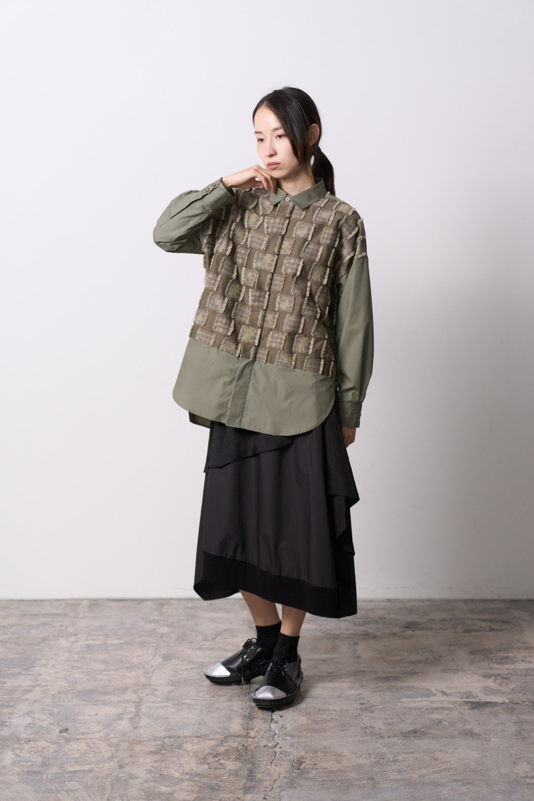 -Forest Check-　シャツ　col:カーキ