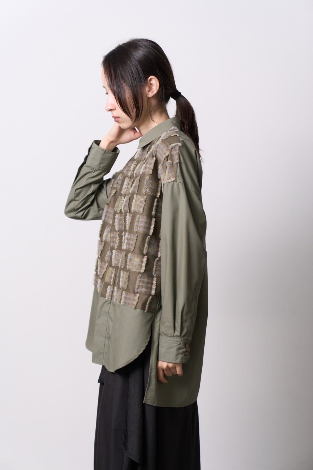 -Forest Check-　シャツ　col:カーキ