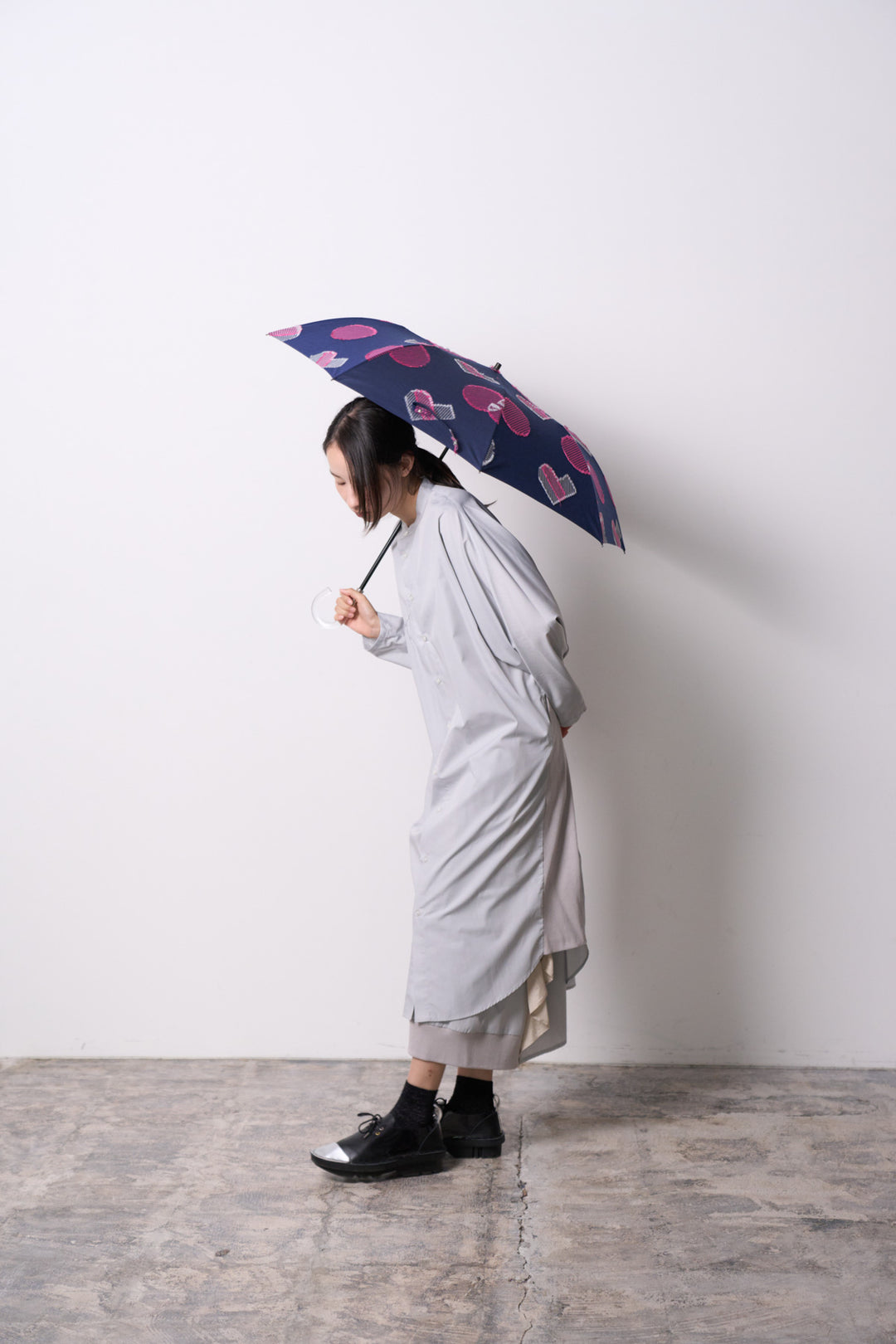 -POLS DOT-　折りたたみ晴雨兼用日傘　col:ネイビー