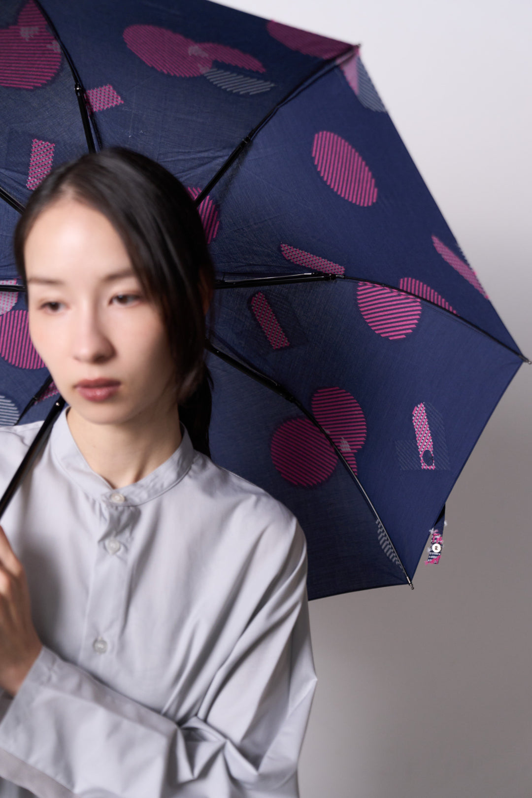 -POLS DOT-　折りたたみ晴雨兼用日傘　col:ネイビー