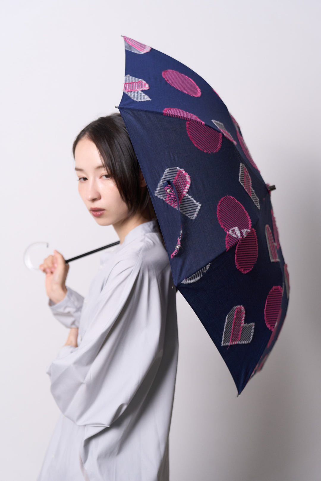 -POLS DOT-　折りたたみ晴雨兼用日傘　col:ネイビー