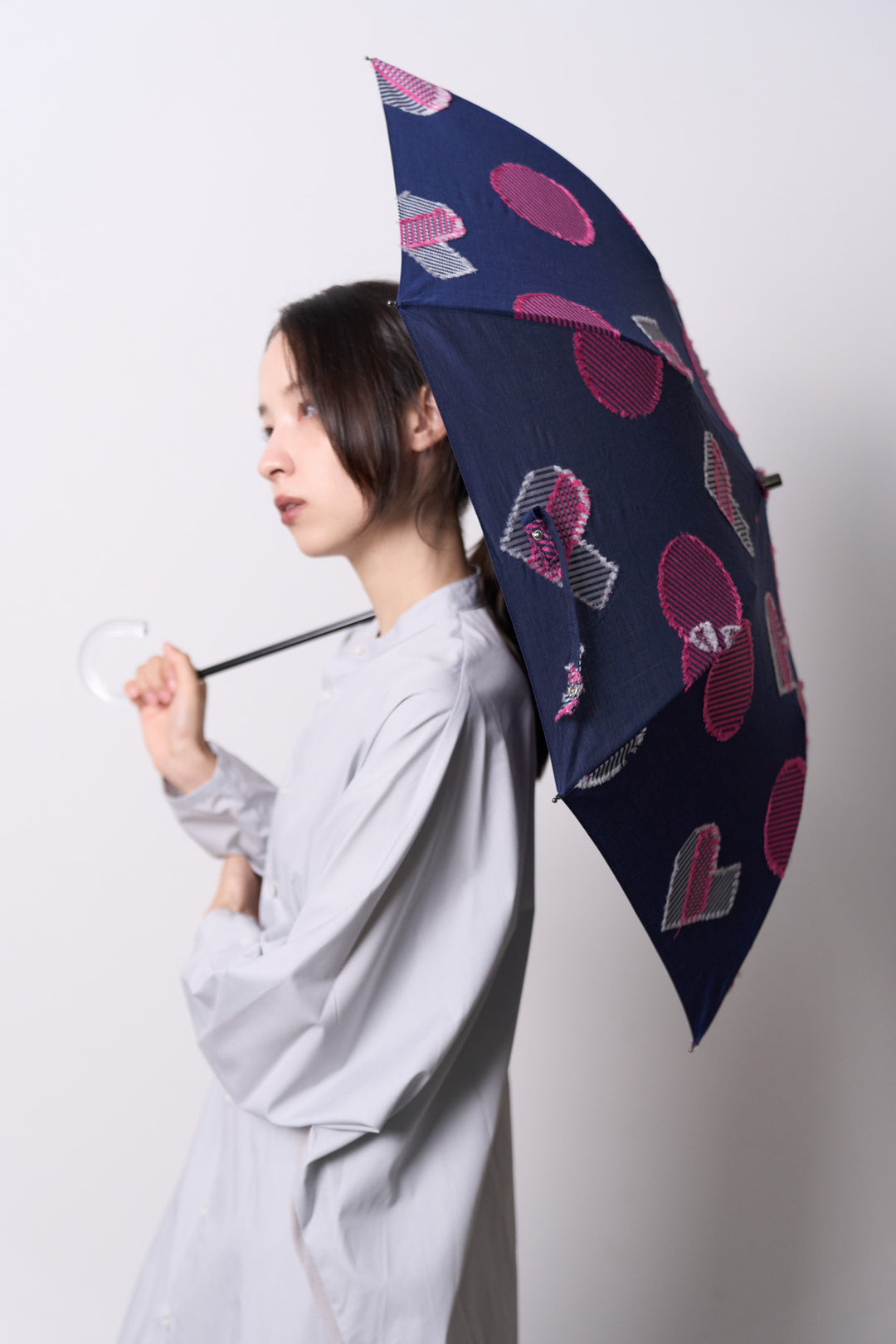 -POLS DOT-　折りたたみ晴雨兼用日傘　col:ネイビー